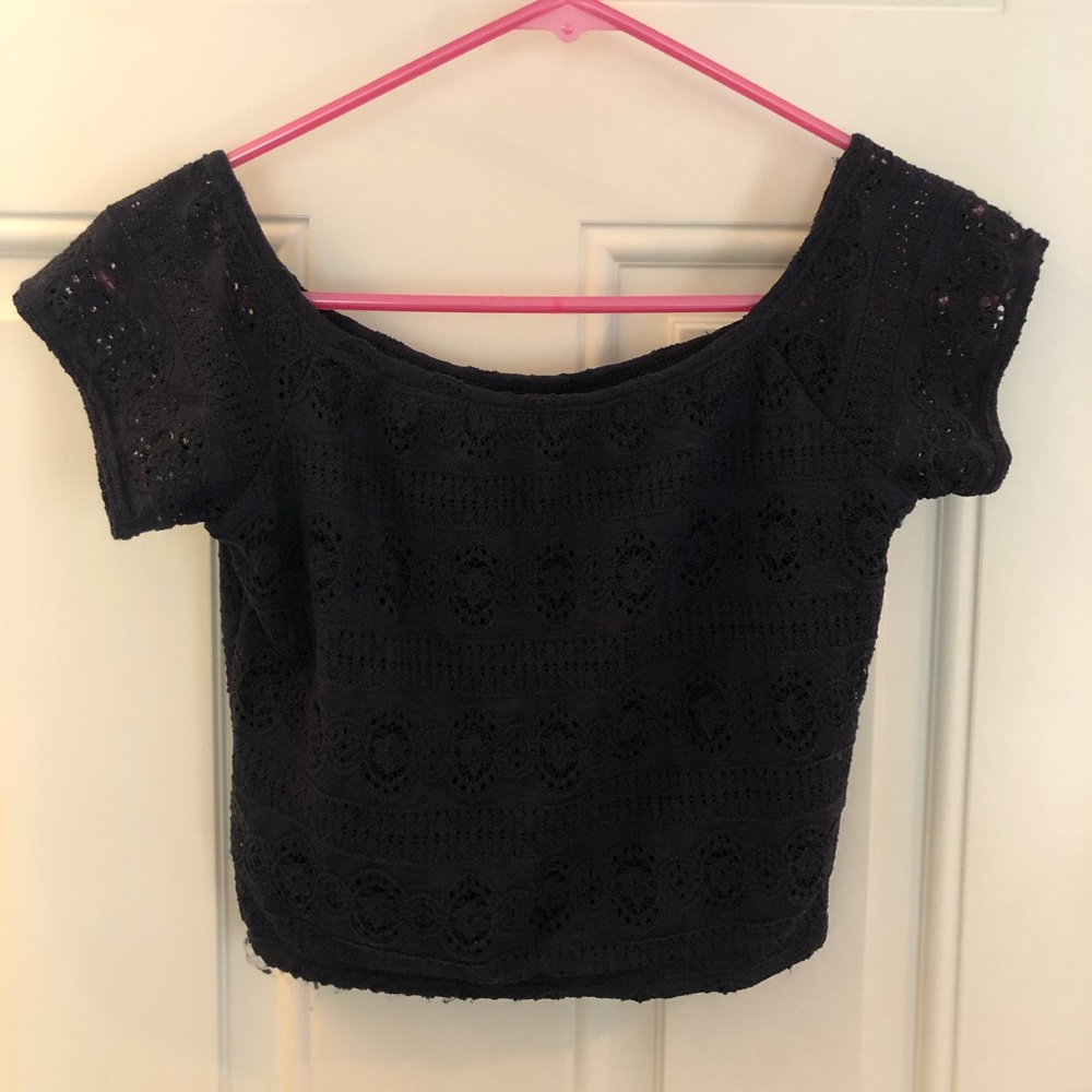 Hollister navy crop top size M